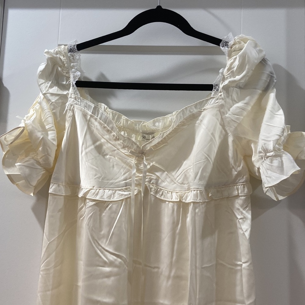Vintage inspired ivory nightgown ruffles and lace Romantic Design Studio Xl NWT - Picture 6 of 10